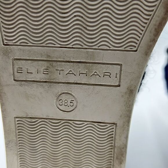 ELIE TAHARI Vortex Navy Blue Wool Lace Up High Top Sneakers-38.5/7.5 - Picture 9 of 9